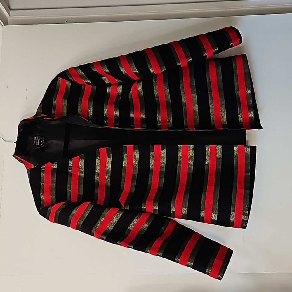 One of a Kind "The Met Opera" Black & Red Formal Jacket with Gold Metallic Rare